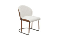 Стул обеденный букле кремовый/экокожа терракотовая Стул обеденный букле кремовый/экокожа терракотовая