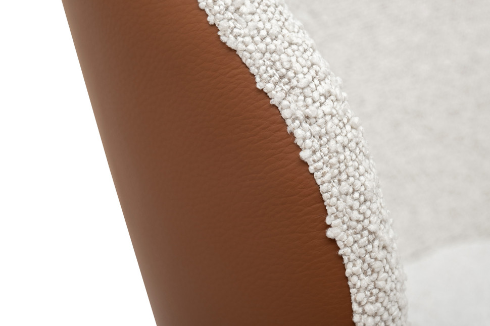 Стул обеденный букле кремовый/экокожа терракотовая