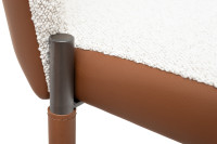 Стул обеденный букле кремовый/экокожа терракотовая Стул обеденный букле кремовый/экокожа терракотовая