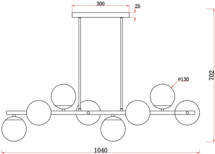 Потолочная люстра Zing FR5199PL-08BS Freya