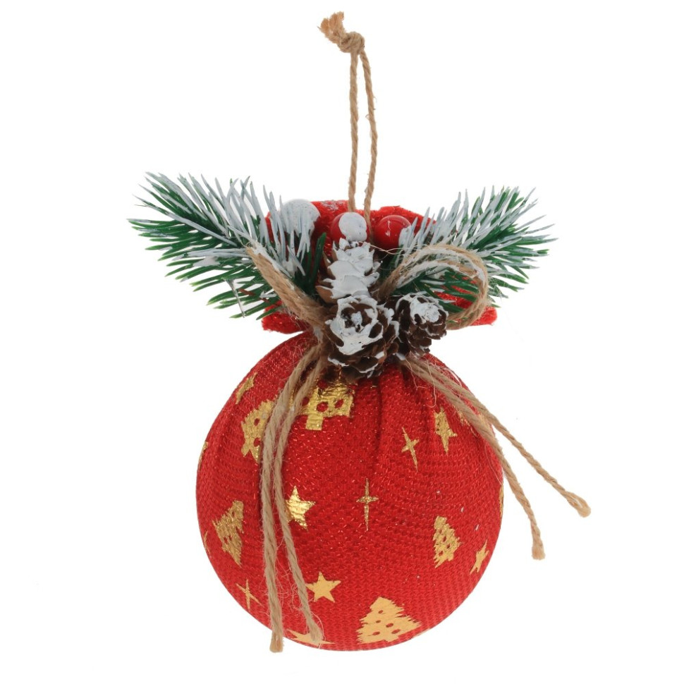 Набор из 3шт Украшение новогоднее "Шар", D 7.5 см, L23,5 W8 H11,5 см