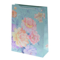 Пакет подарочный L (бумага 210г/м2, блок 12шт), L30 W12 H40 см, 4в.