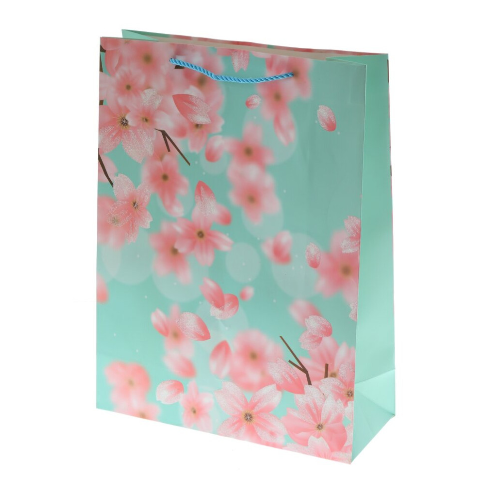 Пакет подарочный L (бумага 210г/м2, блок 12шт), L30 W12 H40 см, 4в.