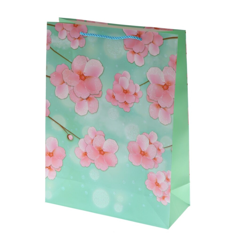 Пакет подарочный L (бумага 210г/м2, блок 12шт), L30 W12 H40 см, 4в.