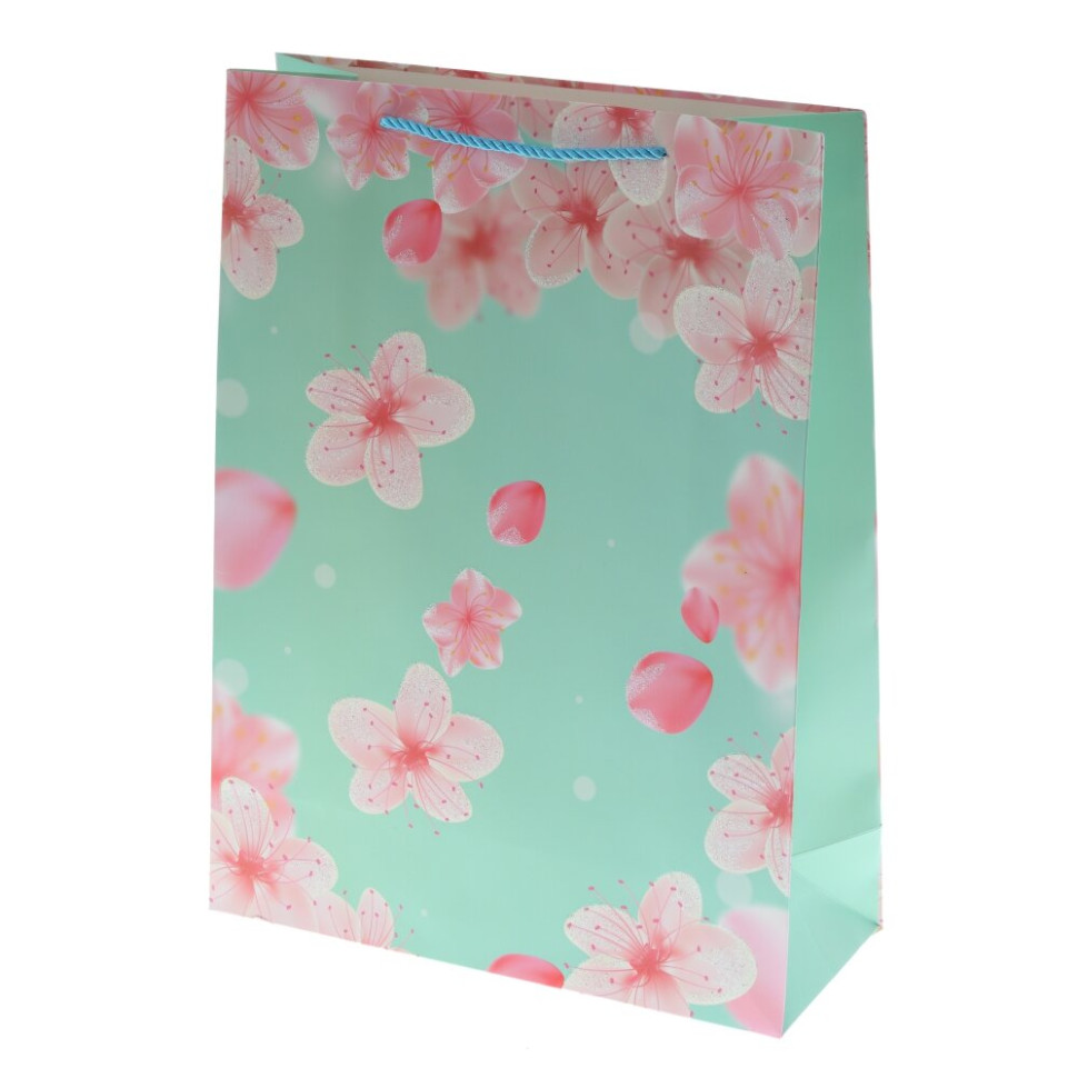 Пакет подарочный L (бумага 210г/м2, блок 12шт), L30 W12 H40 см, 4в.