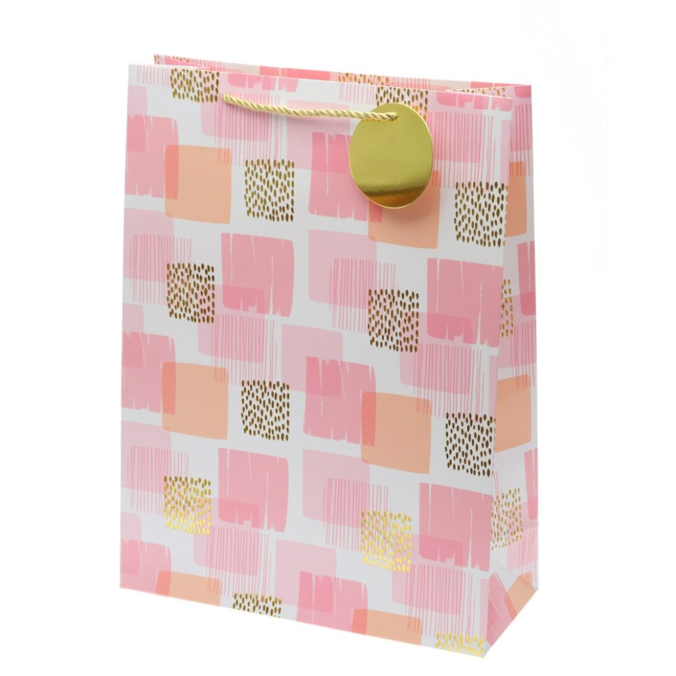 Пакет подарочный L (бумага 210г/м2, блок 12шт), L30 W12 H40 см, 4в.