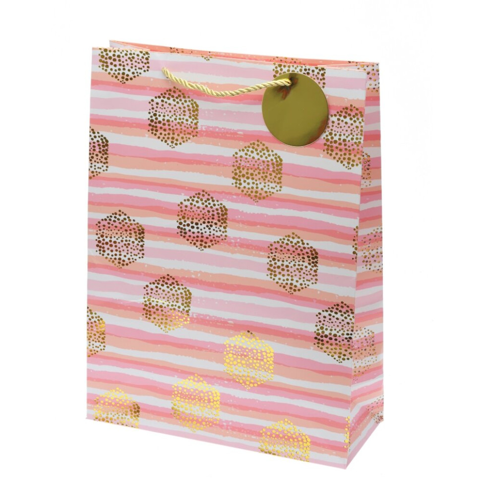 Пакет подарочный L (бумага 210г/м2, блок 12шт), L30 W12 H40 см, 4в.