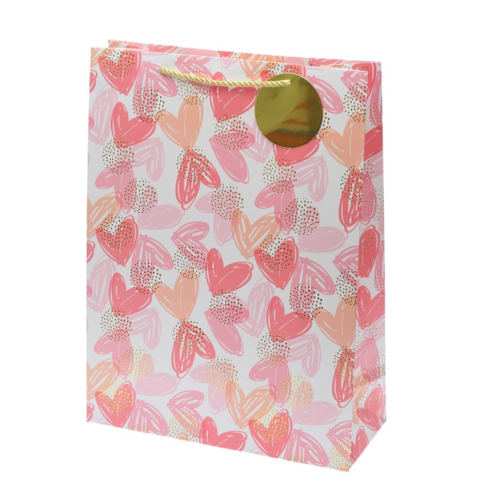 Пакет подарочный L (бумага 210г/м2, блок 12шт), L30 W12 H40 см, 4в.