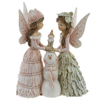 Фигурка декоративная "Феи и снеговик", L7,5 W3 H10 см