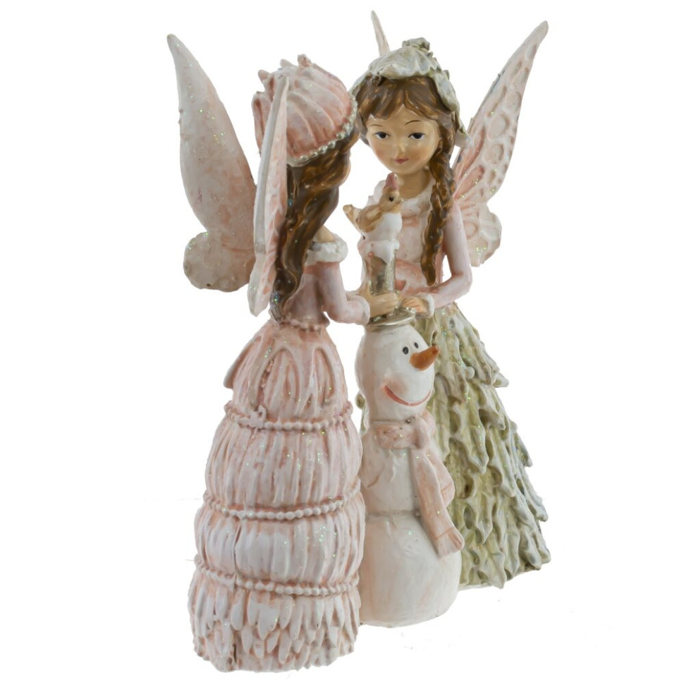 Фигурка декоративная "Феи и снеговик", L7,5 W3 H10 см