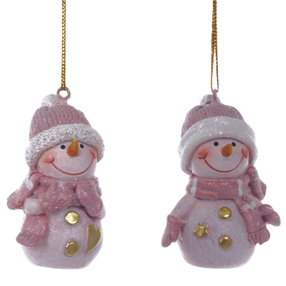 Фигурка декоративная подвесная "Снеговик", L4 W3 H6 см, 2в.