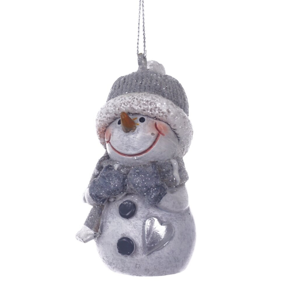 Фигурка декоративная подвесная "Снеговик", L4 W3 H6 см, 2в.