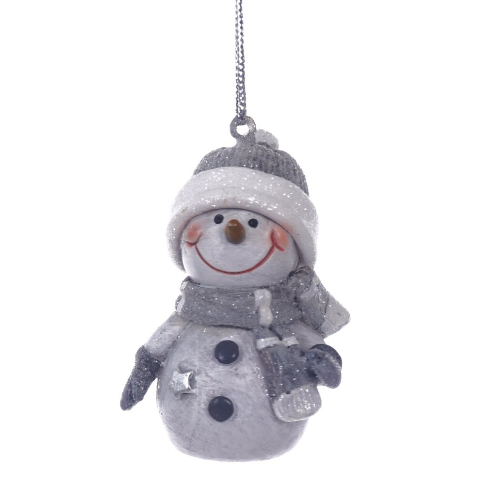 Фигурка декоративная подвесная "Снеговик", L4 W3 H6 см, 2в.