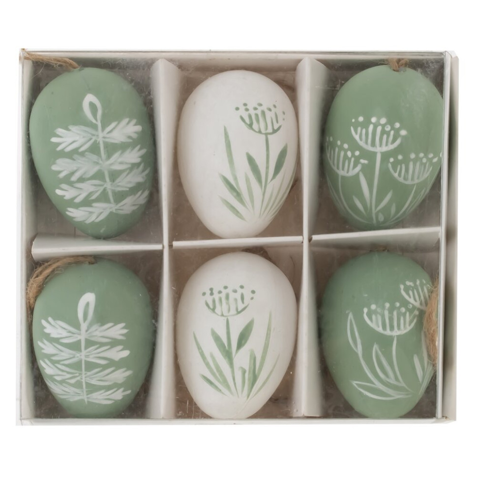 Набор из 6-ти изделий декоративных подвесных "Яйцо" (3,5*5,5), L15 W13 H5 см