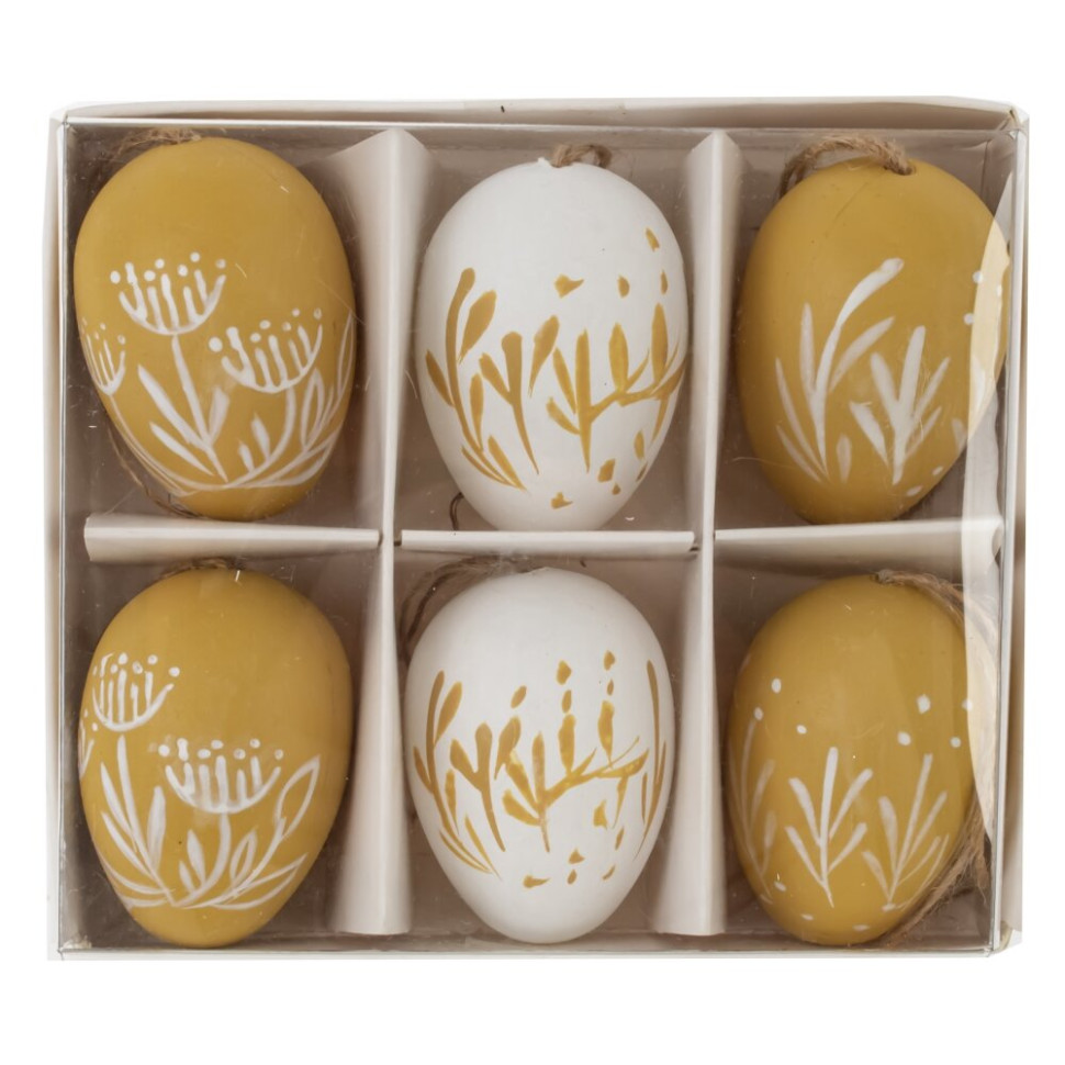 Набор из 6-ти изделий декоративных подвесных "Яйцо" (3,5*5,5), L15 W13 H5 см