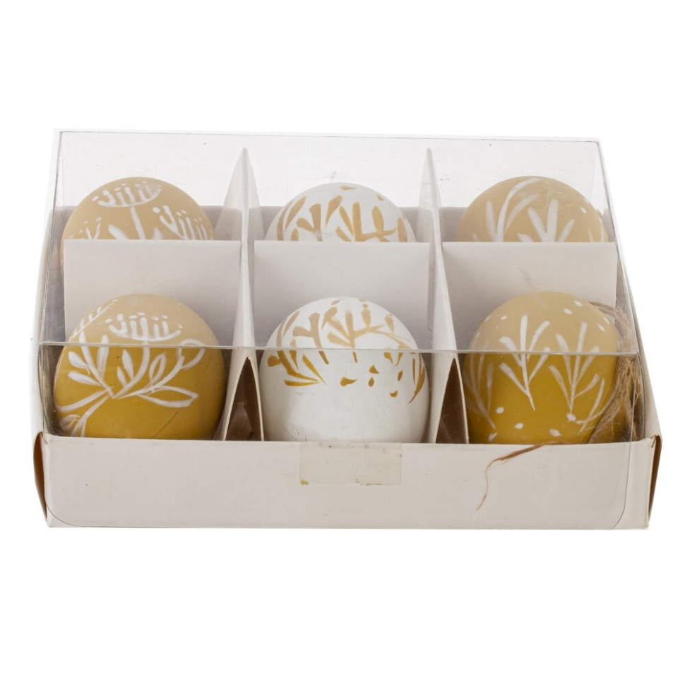 Набор из 6-ти изделий декоративных подвесных "Яйцо" (3,5*5,5), L15 W13 H5 см