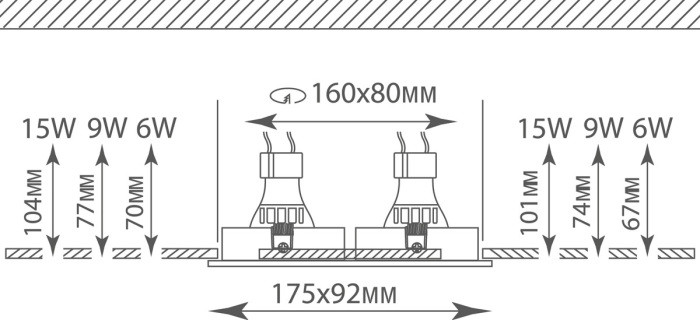 Точечный светильник Basis DL1520SQ2B Donolux