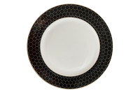 Тарелка обеденная "Honeycomb" черно-золотая деколь 26 см