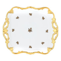 Блюдо квадратное 30см."Роза золотая"