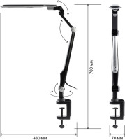 Офисная настольная лампа  NLED-496-12W-BK ЭРА