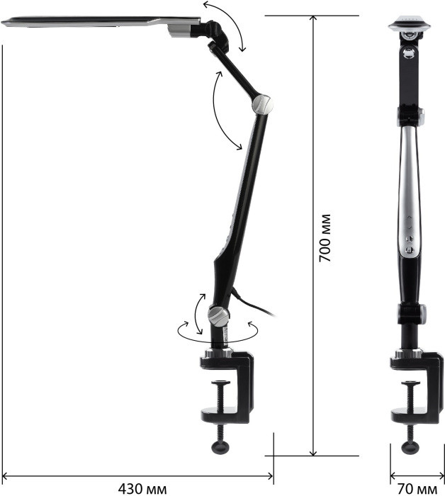 Офисная настольная лампа  NLED-496-12W-BK ЭРА