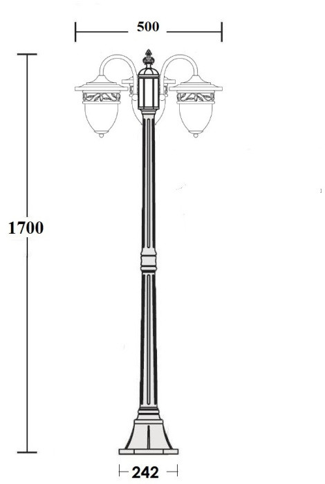 Наземный фонарь KRAKOV 1 L 87208LB/18 Gb Oasis Light