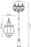Наземный фонарь Atlanta A1047PA-3BN Arte Lamp Наземный фонарь Atlanta A1047PA-3BN Arte Lamp
