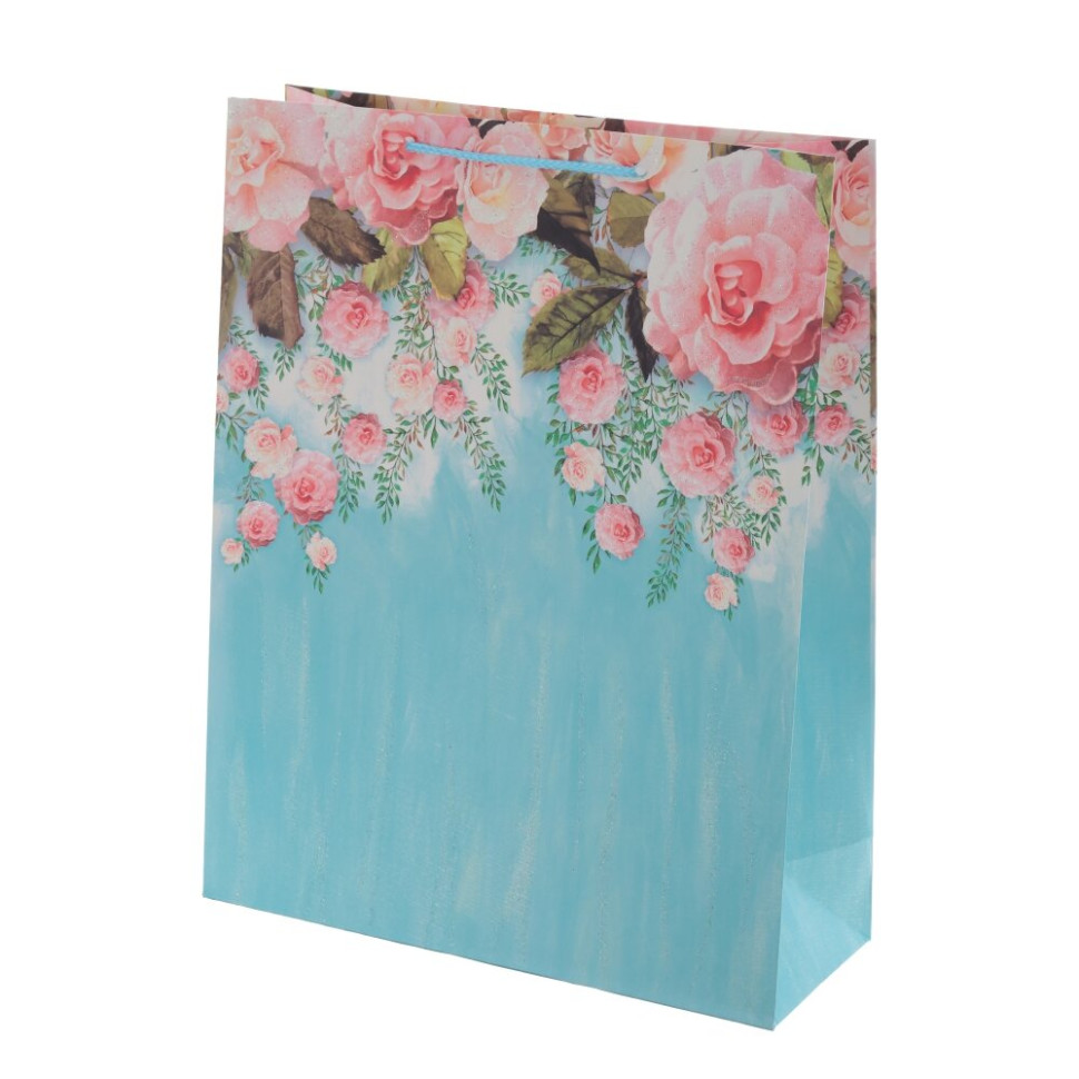 Пакет подарочный M (бумага, плотность 210г/м2, блок микс 12шт), L26 W10 H32 см, 4в.