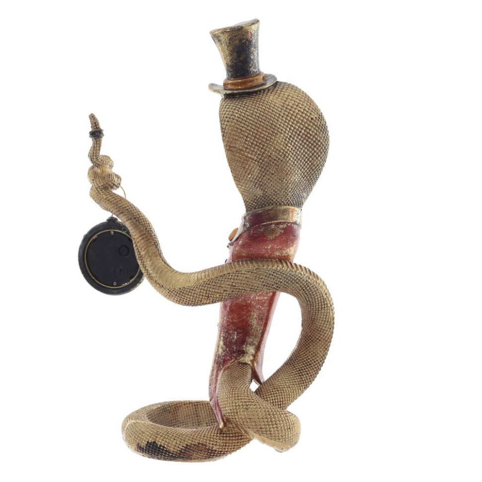 Фигурка декоративная с часами"Змея" (1хLR44 н/п), L22 W13 H38 см