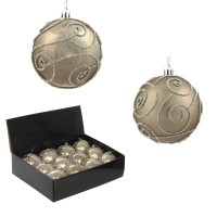 Набор из 12шт Украшение новогоднее Шар "Волшебный завиток", D8 см, L35 W28 H21 см