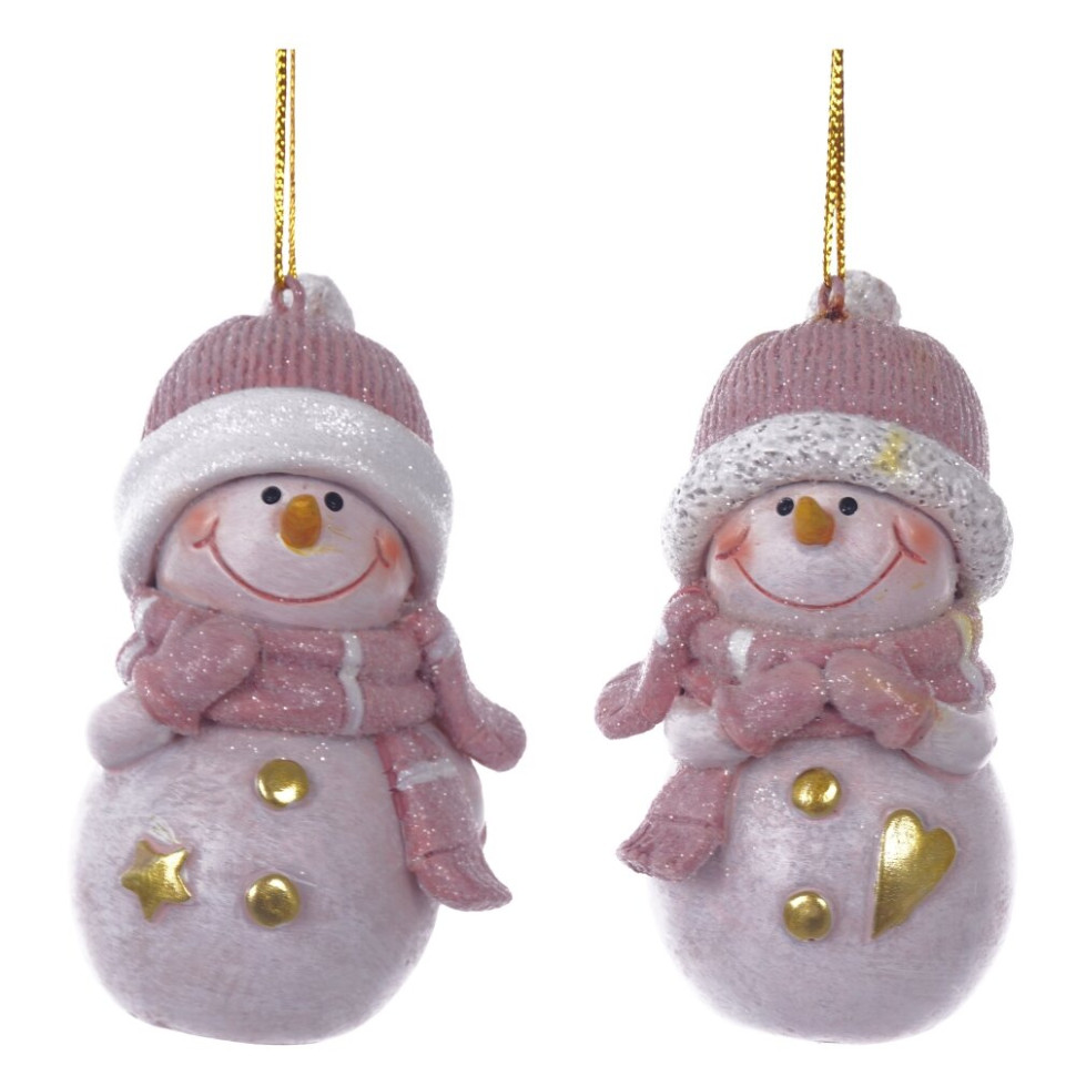 Фигурка декоративная подвесная "Снеговик", L5 W5 H8,5 см, 2в.