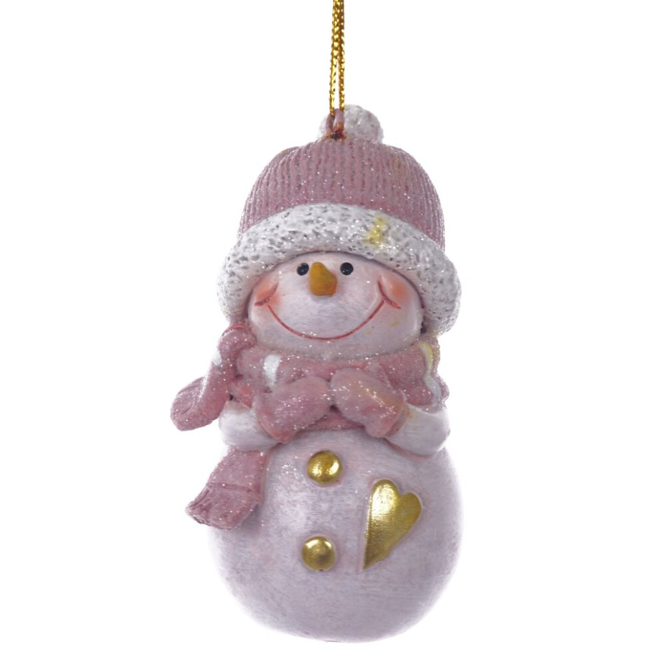Фигурка декоративная подвесная "Снеговик", L5 W5 H8,5 см, 2в.
