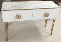 Консоль Plisse белая/золото