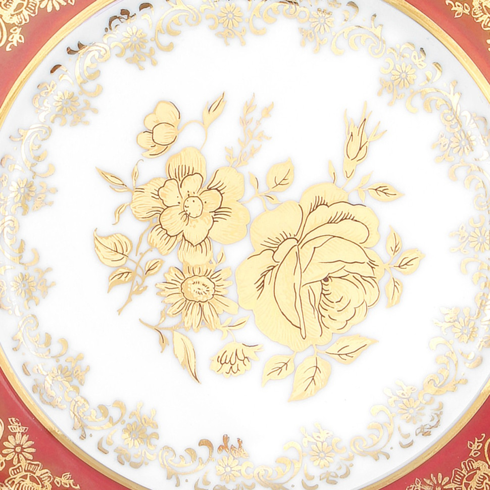 Набор тарелок 17см.6шт."Роза Красная"