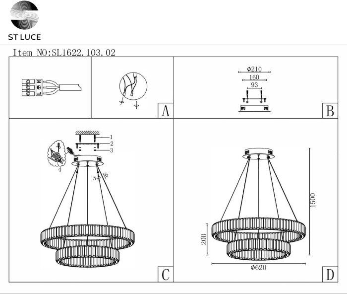 Подвесной светильник Tivoli SL1622.103.02 ST Luce