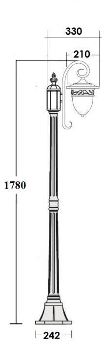 Наземный фонарь KRAKOV 1 L 87208L/18L Gb Oasis Light