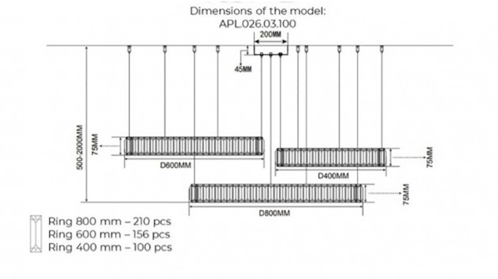 Подвесной светильник Nicoletta APL.026.03.100 Aployt