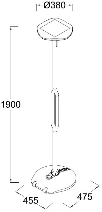 Наземный светильник SOLAR P9108-2000 Gr Oasis Light