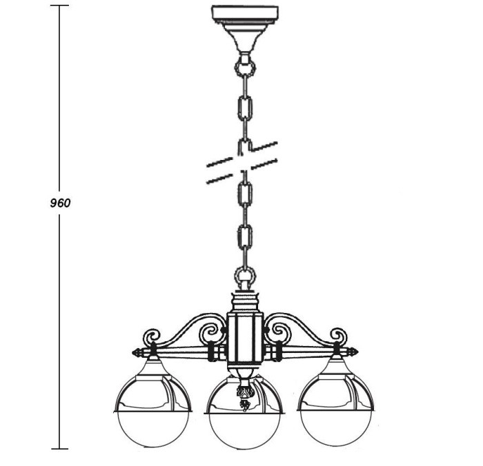 Уличный светильник подвесной  88170/3 Bl Oasis Light
