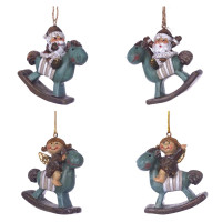 Фигурка декоративная подвесная "Ангел/ Дед Мороз", L5,5 W2 H6 см, 4в.