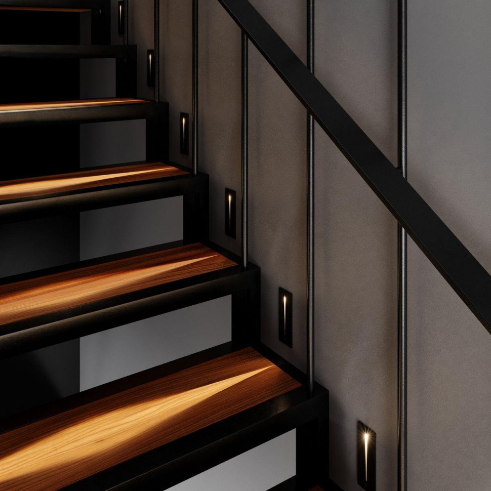 Встраиваемый светодиодный светильник Elektrostandard Step 8 40108/Led черный a055592