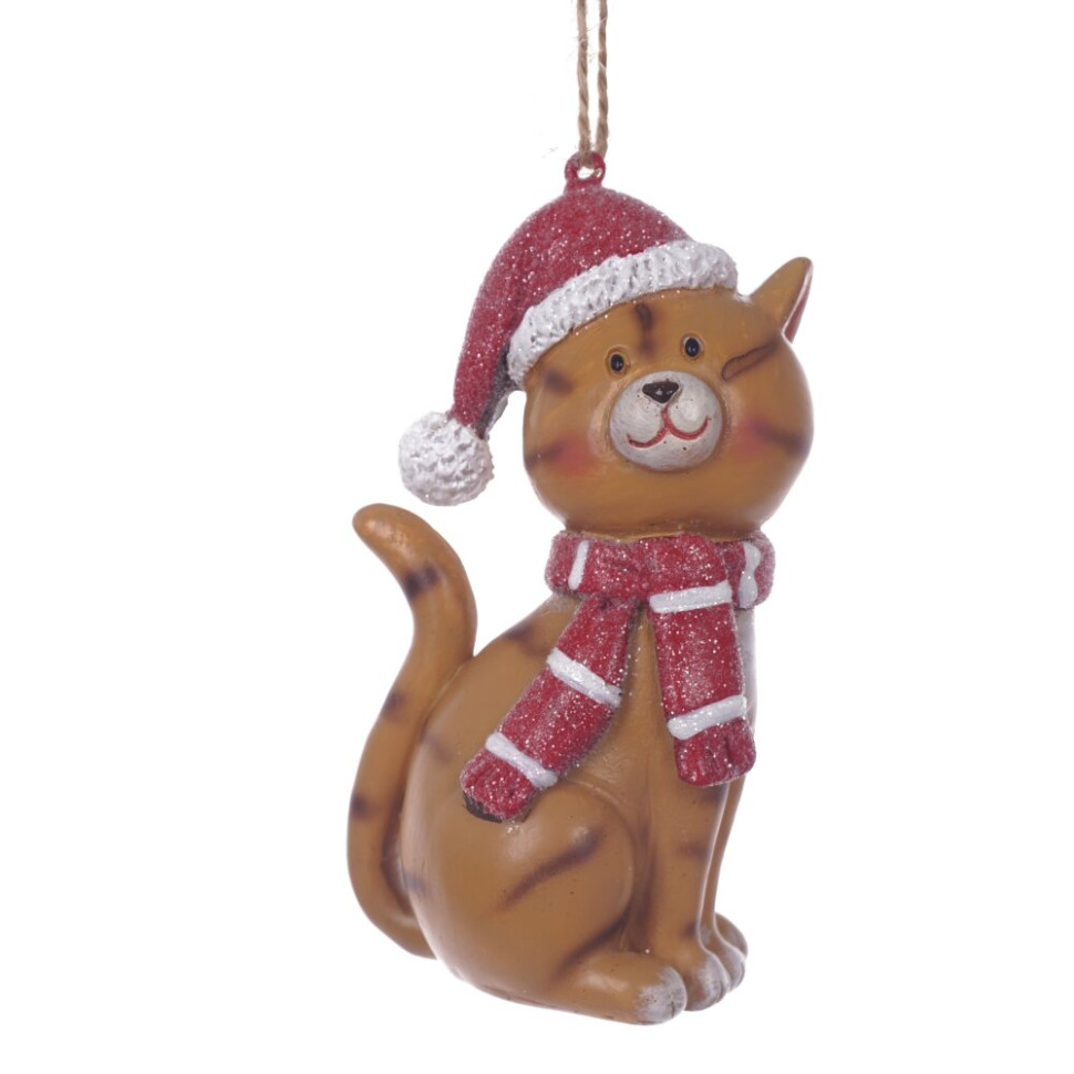 Фигурка декоративная подвесная "Кошка",  L5 W4 H9 см, 2в.