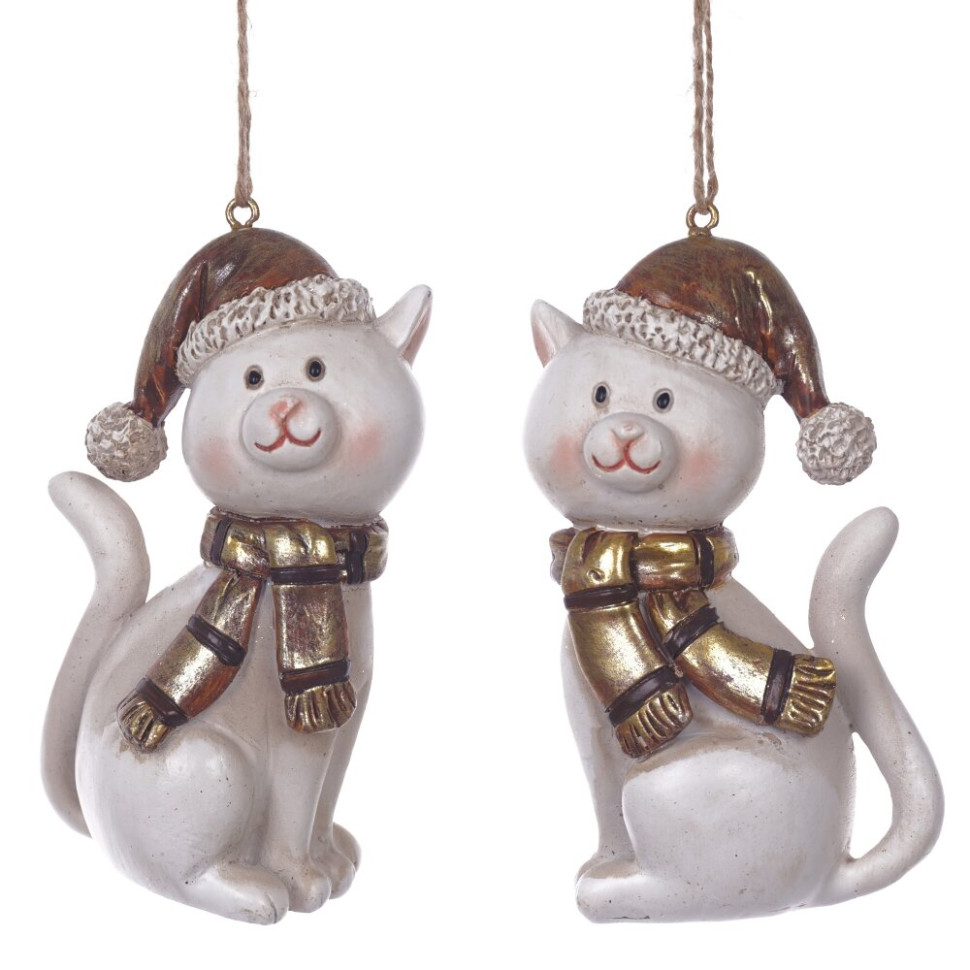 Фигурка декоративная подвесная "Кошка",  L5 W4 H9 см, 2в.