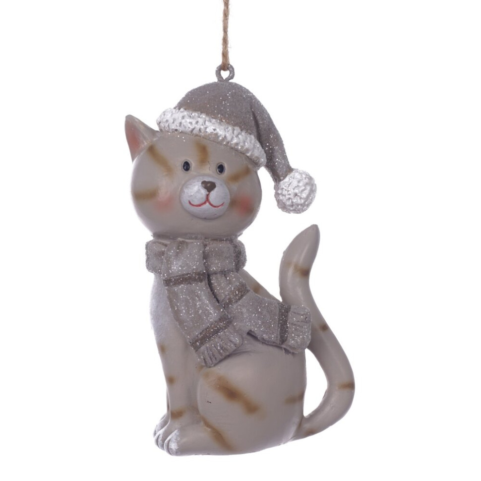 Фигурка декоративная подвесная "Кошка",  L5 W4 H9 см, 2в.