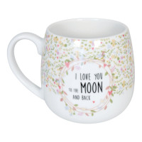 Кружка 400мл."I love you to the moon." коричневая