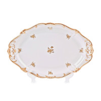 Блюдо овальное 28см."Роза золотая"