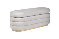 Банкетка с ящиком для хранения велюровая серая Банкетка с ящиком для хранения велюровая серая