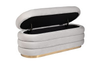 Банкетка с ящиком для хранения велюровая серая Банкетка с ящиком для хранения велюровая серая