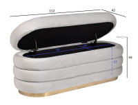 Банкетка с ящиком для хранения велюровая серая Банкетка с ящиком для хранения велюровая серая