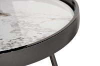 Столик журнальный белый керамогранит/черный хром Столик журнальный белый керамогранит/черный хром